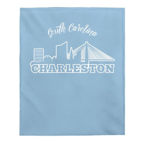 Charleston City South Carolina Skyline Baby Blanket