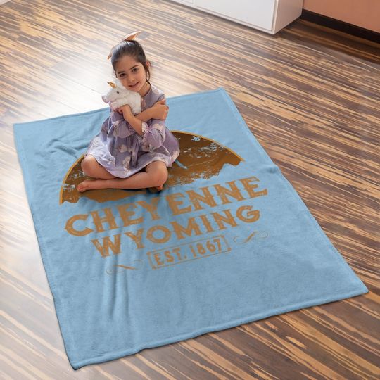 Cheyenne Wyoming Rodeo Cowboy Baby Blanket