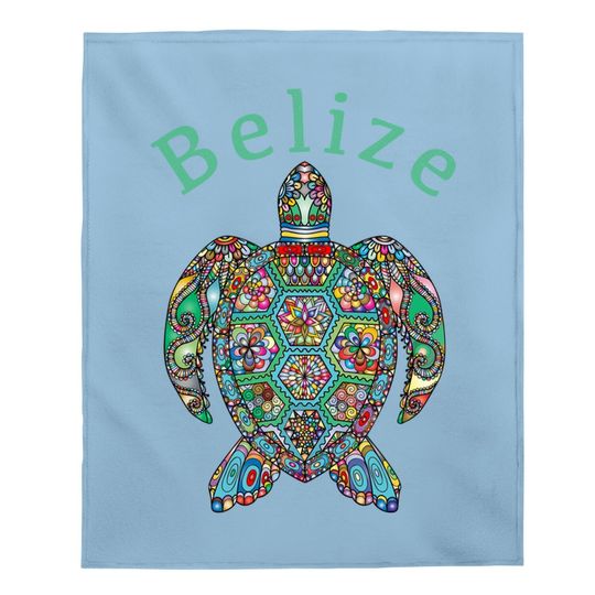 Belize Tribal Turtle Baby Blanket