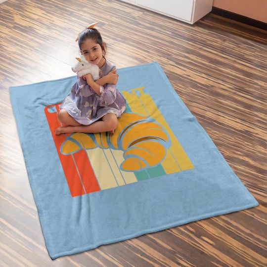 Vintage Croissant Baby Blanket
