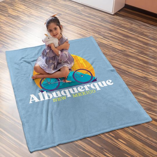Albuquerque New Mexico 80s Retro Baby Blanket