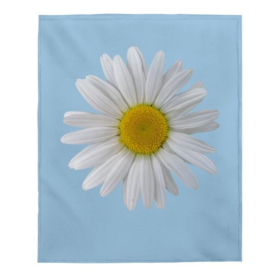 White Daisy Flower Blooming Baby Blanket