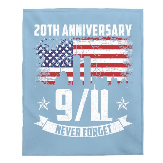 Patriot Day 2021 Never Forget 9-11 20th Anniversary Baby Blanket
