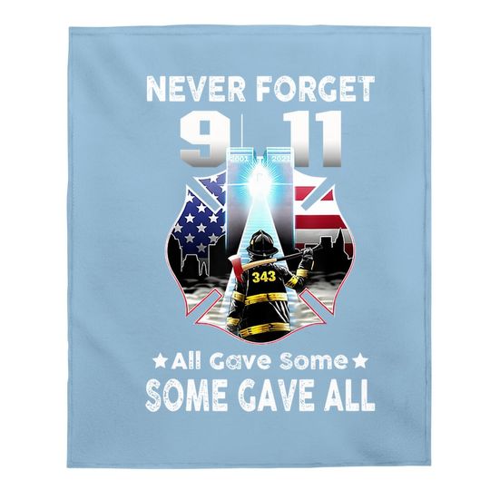 Never Forget 9-11-2001 20th Anniversary Baby Blanket