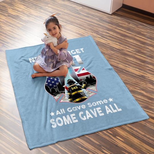 Never Forget 9-11-2001 20th Anniversary Baby Blanket