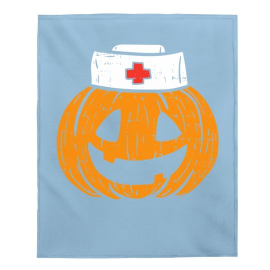 Pumpkin Nurse Scary Halloween Costume Baby Blanket