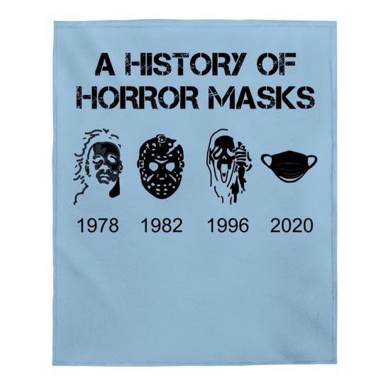 A History Of Horror Masks Halloween & Movie Baby Blanket