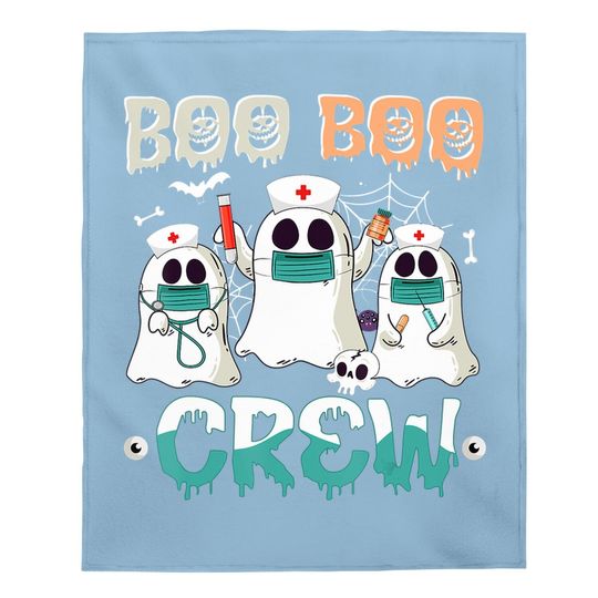 Boo Boo Crew Nurse Halloween Ghost Costume Matching Baby Blanket