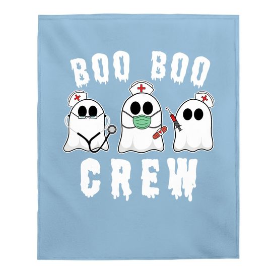 Boo Boo Crew Funny Nurse Halloween Ghost Costume Baby Blanket