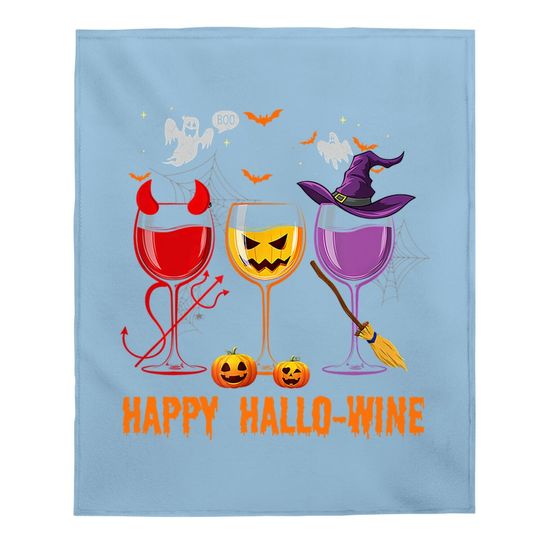 Happy Hallo Wine Glass Wine Drinking Baby Blanket