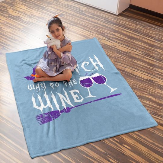 Witch Way To The Wine Baby Blanket
