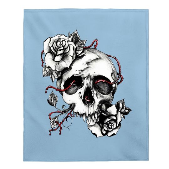 Skull And Roses Premium Baby Blanket