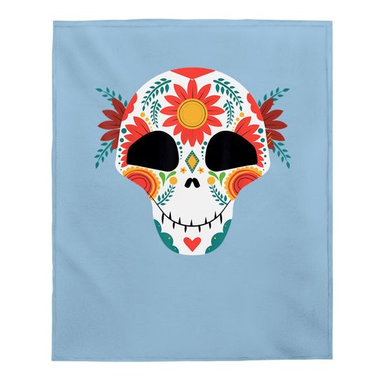 Sugar Skulls Day Of The Dead Traditional Food Latin Mexico Baby Blanket