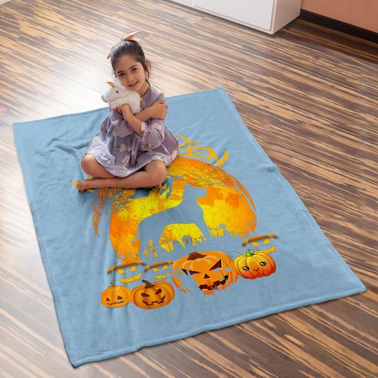 Great Dane Dog Pumpkin Happy Halloween Baby Blanket