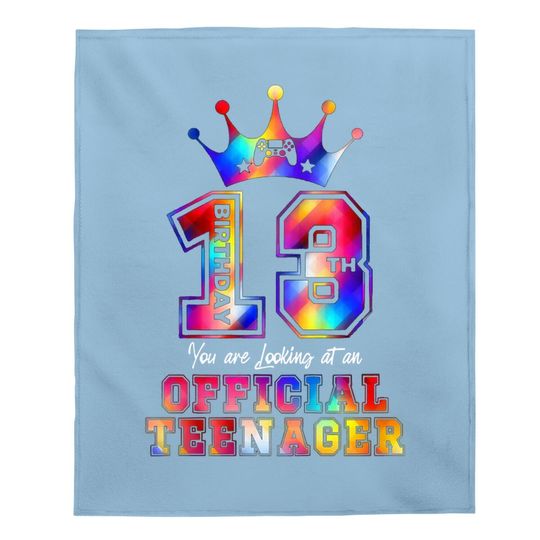  Baby Blanketnager 13 Years Old 13th Birthday Gamer Baby Blanket