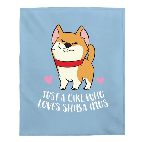 Just A Girl Who Loves Shiba Inus Baby Blanket