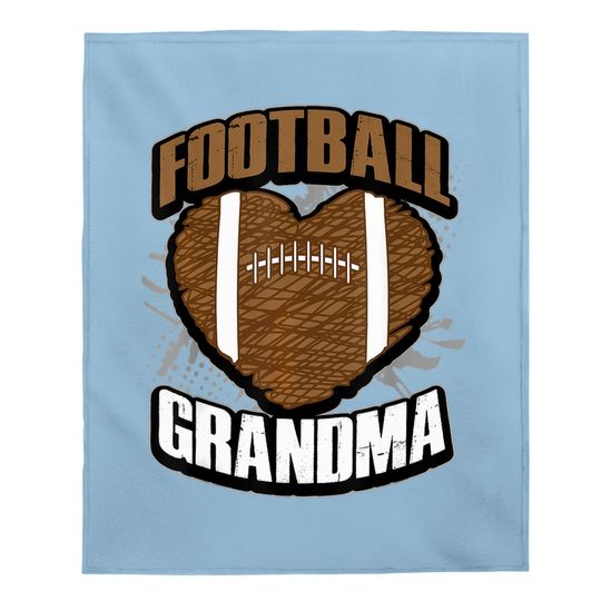 Football Grandma Pigskin Heart Football Nana Baby Blanket