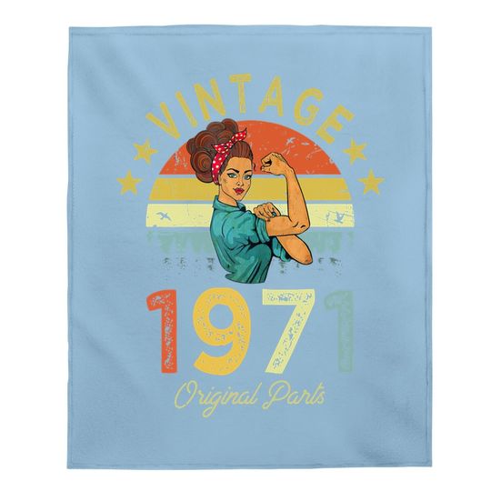 Vintage 1971 50th Birthday Baby Blanket