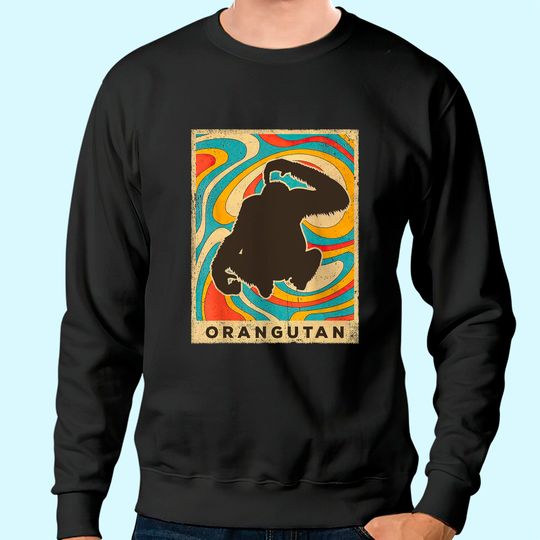 Vintage Orangutan Lover Animal Retro Style Sweatshirt