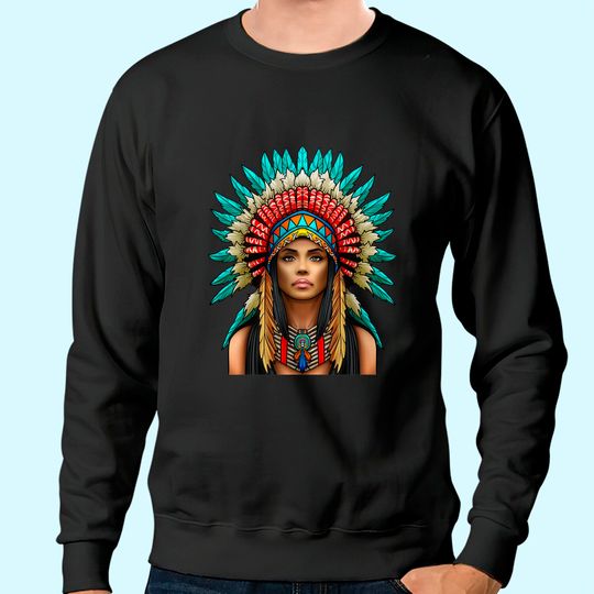 Native American Woman Indian Warrior for Women Sweatshirt