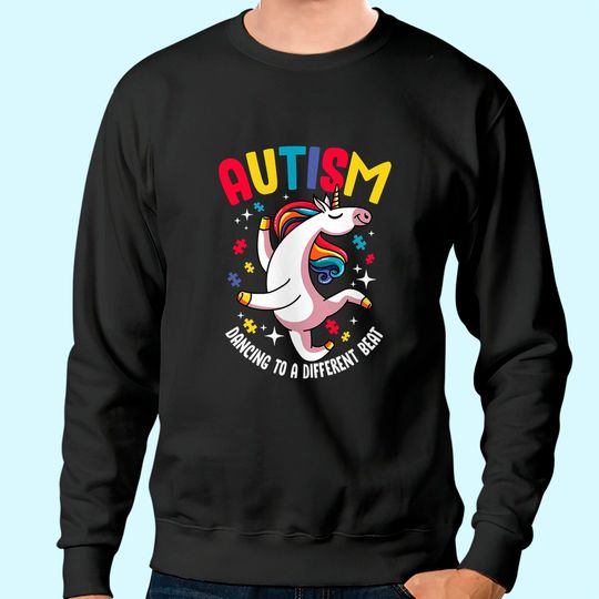 Autism awareness Dabbing unicorn puzzle piece cute awareness Sweatshirt