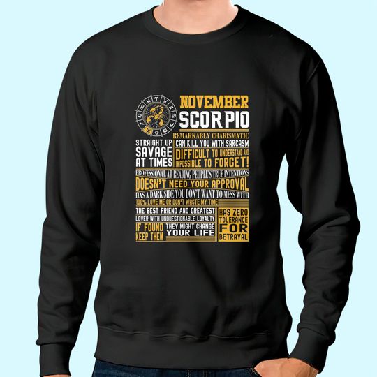 Best Born in November Scorpio Facts Sweatshirt