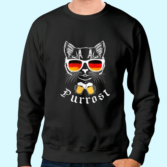 Oktoberfest Prost Pun Purrost Cat Sweatshirt