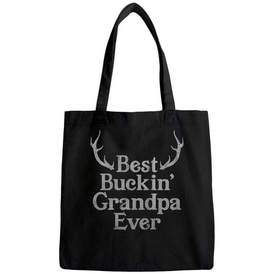 Mens Best Buckin' Grandpa Ever Tote Bag Funny Fathers Day Hunting Tee for Grandfather