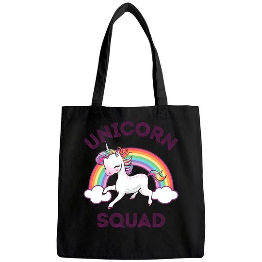 Unicorn Squad Tote Bag Girls Kids Rainbow Unicorns Queen Gift Tote Bag