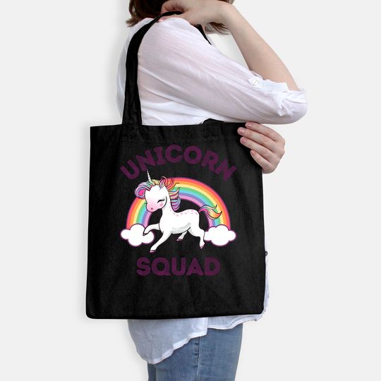 Unicorn Squad Tote Bag Girls Kids Rainbow Unicorns Queen Gift Tote Bag