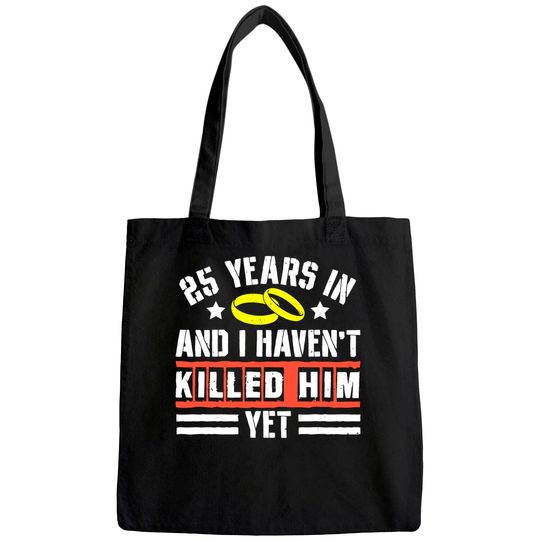 Discover 25th Wedding Anniversary Gift for Wife 25 Years of Marriage Tote Bag