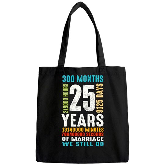 Discover 25 Years Wedding Anniversary Costume Couple Matching Tote Bag