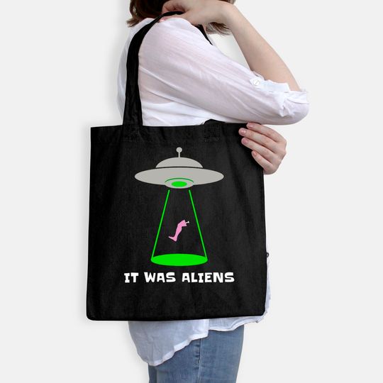 Funny Amputee Leg Amputation UFO Alien Abduction Joke Tote Bag