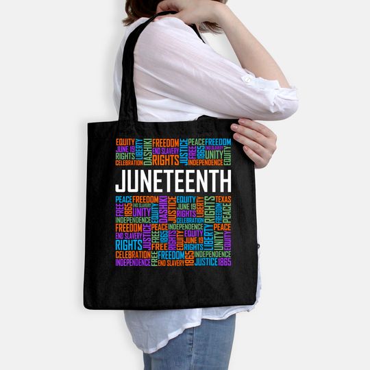 Juneteenth Words Black History Afro American African Freedom Tote Bag