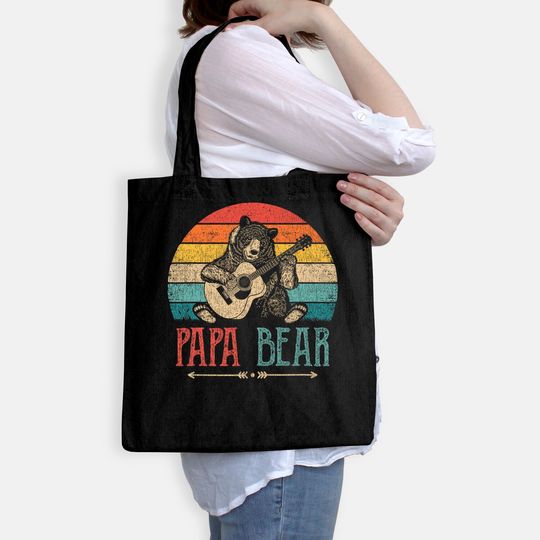 Papa Bear funny Guitar Tote Bag for men