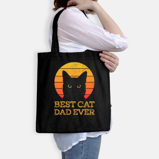 Best Cat Dad Ever Vintage Funny Cat Daddy Fathers Day Tote Bag
