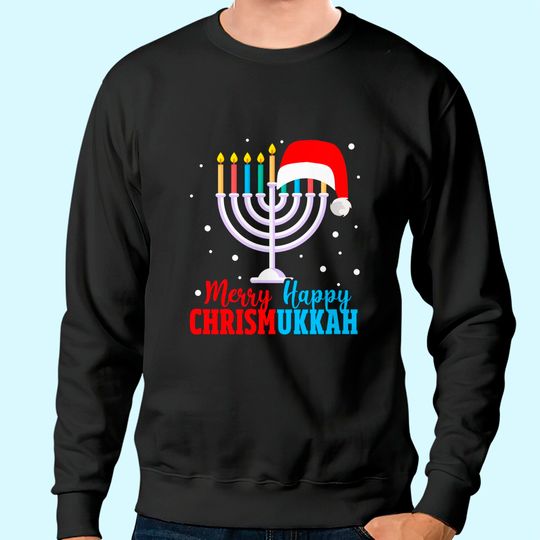 Hanukkah Christmas Merry Happy Chrismukkah Jewish Sweatshirt