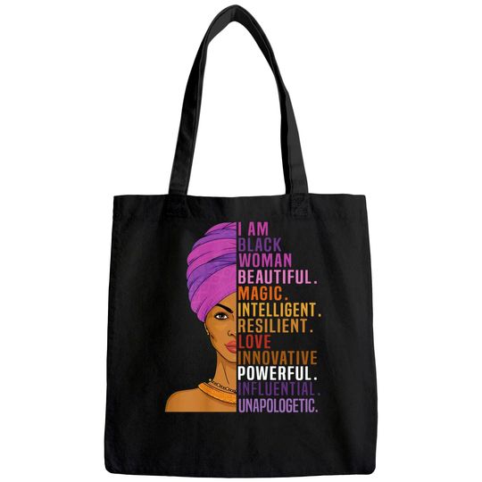 I Am Black Woman Black History Month Tote Bag