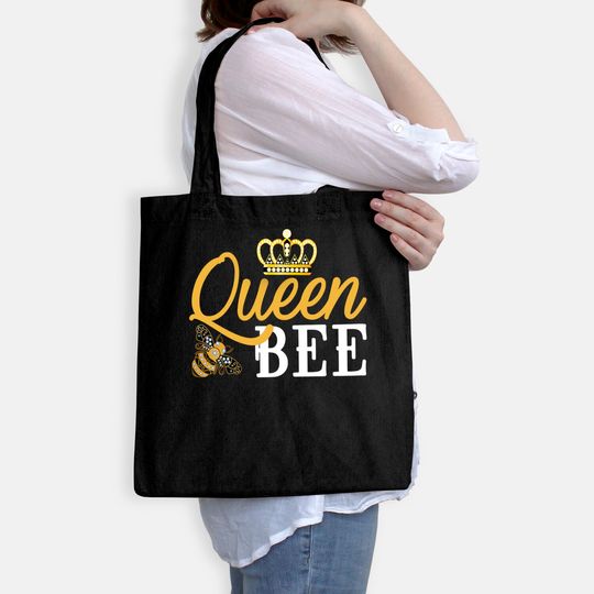Womens Queen Bee Crown Tote Bag Cute Gift for Woman Beekeeper Tote Bag