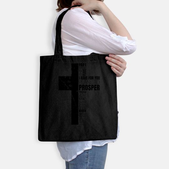 Jeremiah 29:11 Christian Bible Verse Gifts Cross Religious Tote Bag