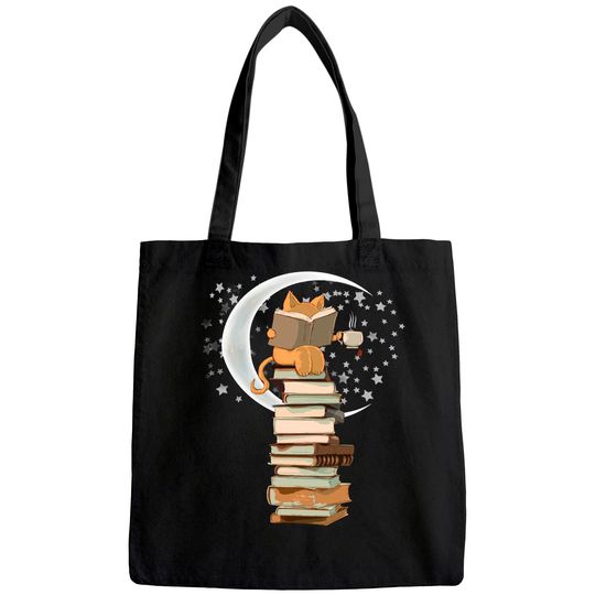 Kittens, Cats, tea and books gift reading by moonlight Tote Bag