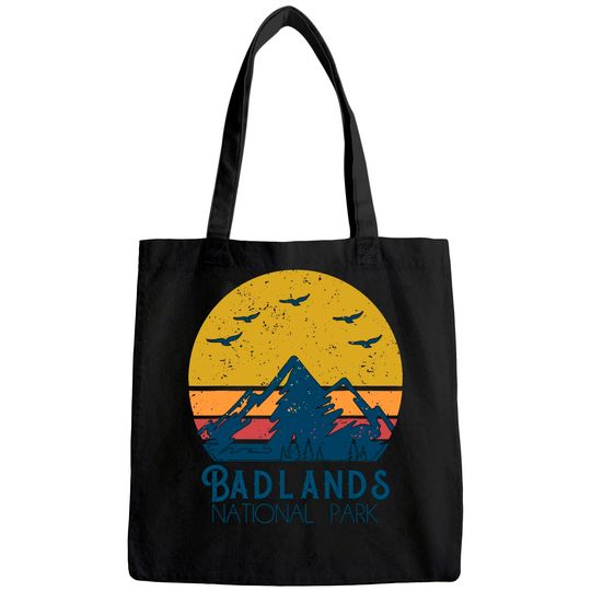 Retro Vintage Badlands National Park South Dakota Gift Tote Bag