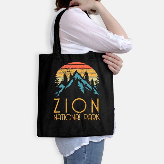 Vintage Retro Zion National Park Utah Tote Bag