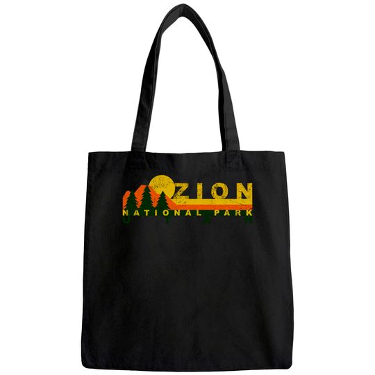 Zion National Park Sunny Mountain Treeline Tote Bag