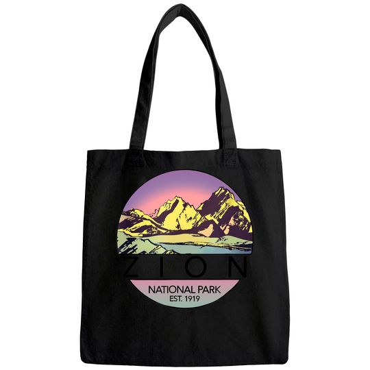 Retro Vintage Zion Tote Bag National Parks Tee Tote Bag