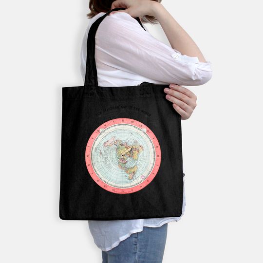 Flat Earth Theory World Map - Funny Conspiracy Theory Tote Bag Tote Bag