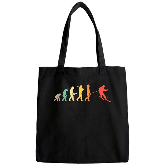 Retro Skiing Evolution Gift For Skiers Tote Bag