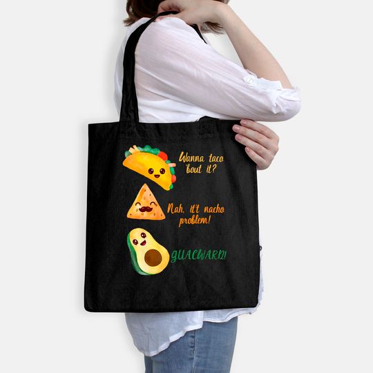 Graphic 365 Wanna Taco Bout It Tee Funny Tacos Tote Bag