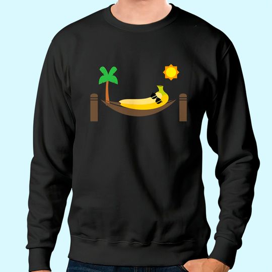 Banana In A Hammock Punny Fruit Sweatshirt