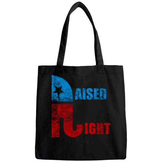Vintage Raised Right Republican Elephant Pro Trump 2020 Tote Bag